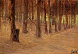 Forest with Sunlit Clearing in the Background by Egon Schiele